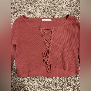 XL long sleeve crop top